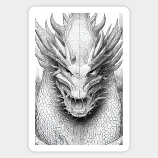 Dragon Legend Wild Nature Illustration Line Epic Illustration Line Art Magnet